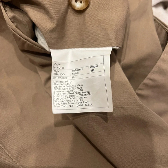 INCOTEX Solid Khaki Brown 100% Cotton Mens Luxury Flat Front Pants Trousers - 38 - Picture 10 of 11